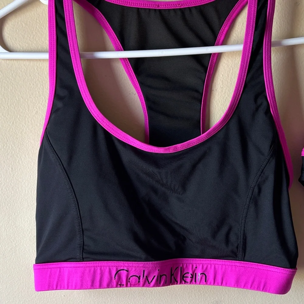 Calvin Klein Black and Hot Pink Athletic Bikini Set - Picture 2 of 13